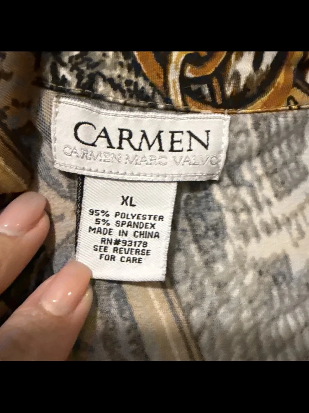 Carmen Marc Valvo Animal Print Wrap Blouse – Women’s XL - Picture 2 of 6